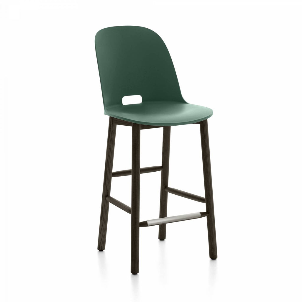 Emeco Alfi Counter High Back Stool - ALFI24AHDARKBROWN