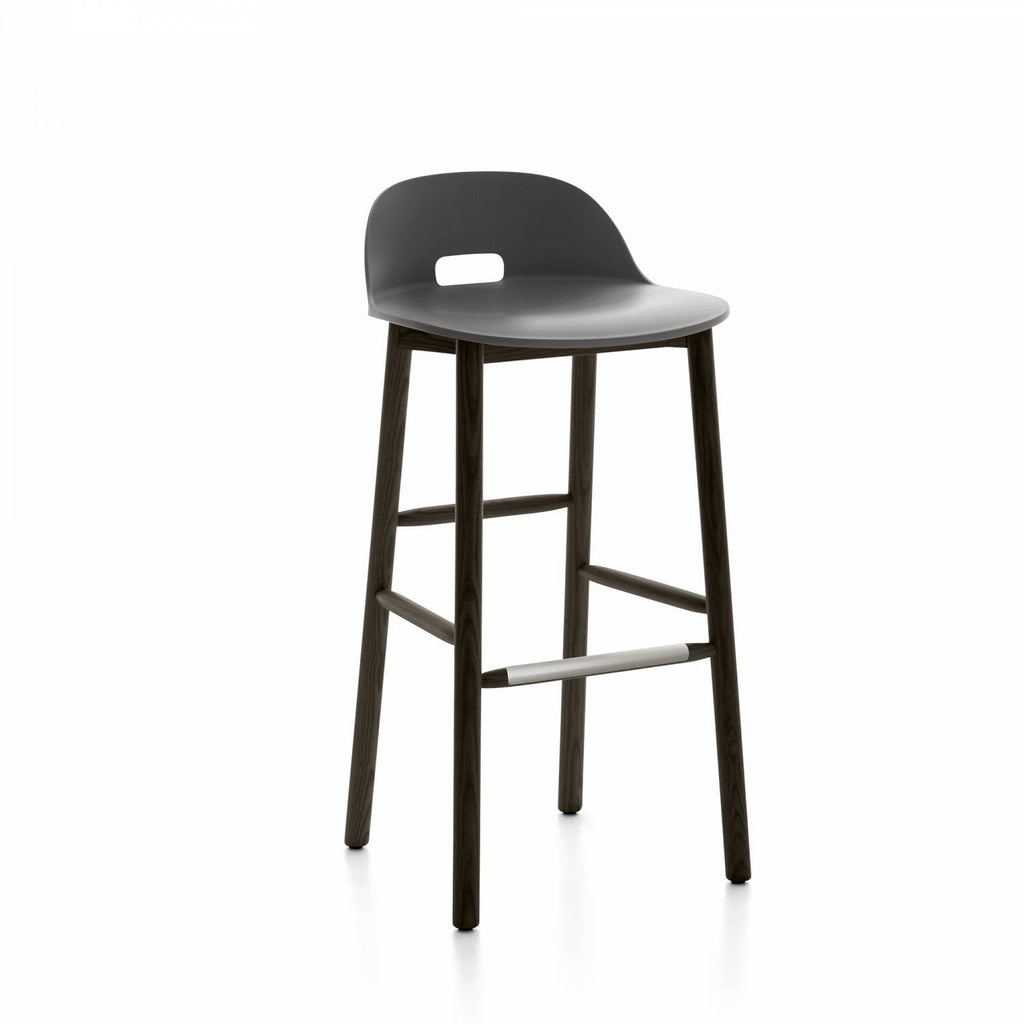 Emeco Alfi Low Back Barstool - ALFI30ALDARKBROWN