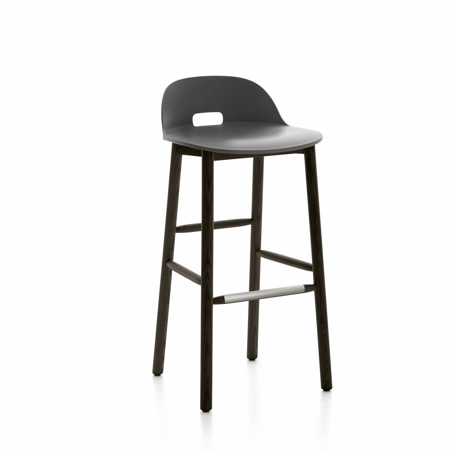 Emeco Alfi Low Back Barstool - ALFI30ALDARKBROWN