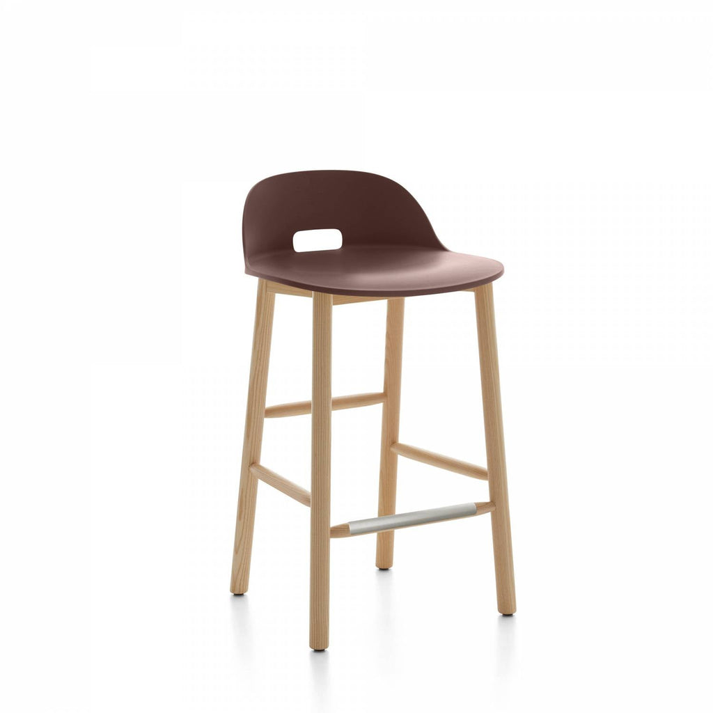 Emeco Alfi Low Back Counter Stool - ALFI24ALDARKBROWN