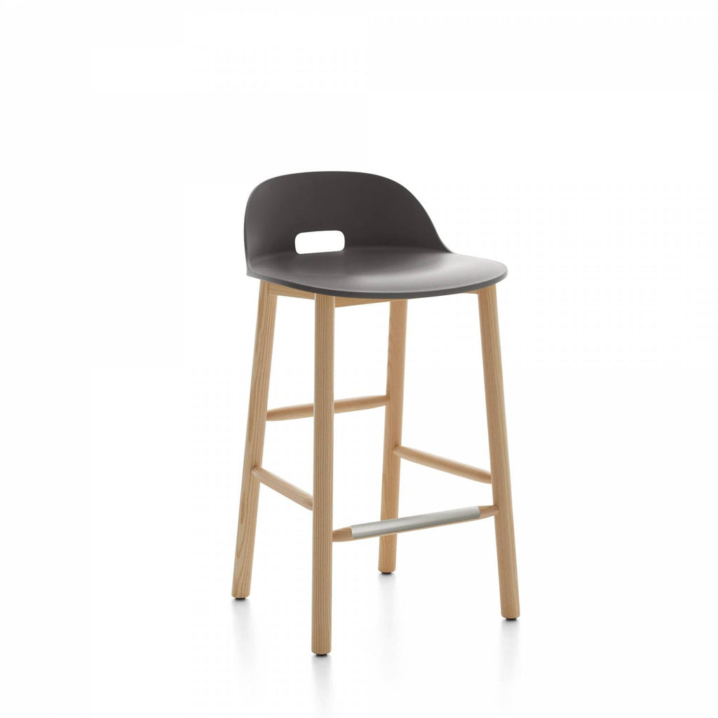 Emeco Alfi Low Back Counter Stool - ALFI24ALDARKBROWN