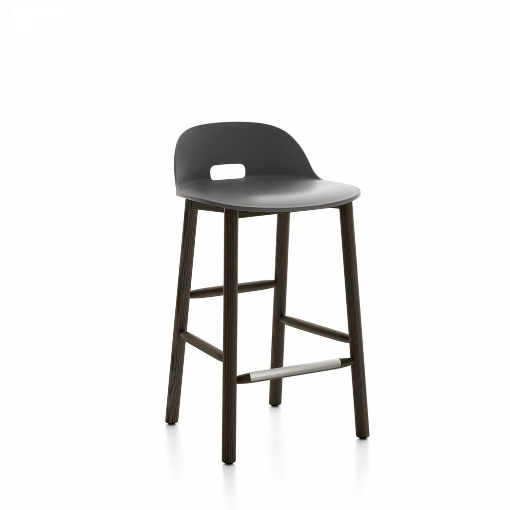 Emeco Alfi Low Back Counter Stool - ALFI24ALDARKBROWN