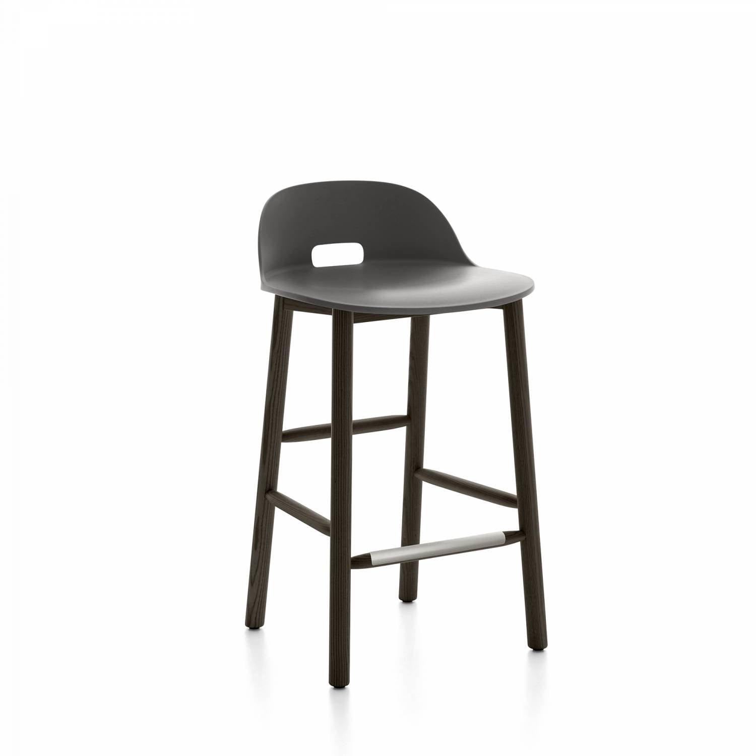 Emeco Alfi Low Back Counter Stool - ALFI24ALDARKBROWN