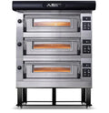 AMPTO Electric Pizza Oven Amalfi 26'' x 41'' x 7'' (Chamber) 208/240/60/3 - 3 Decks with tray guide base - AMALFI A3