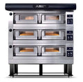 AMPTO Electric Pizza Oven P120 49'' x 34'' x 7'' (Chamber) 208/240/60/3 - 3 Decks with tray guide base - P120E B3X