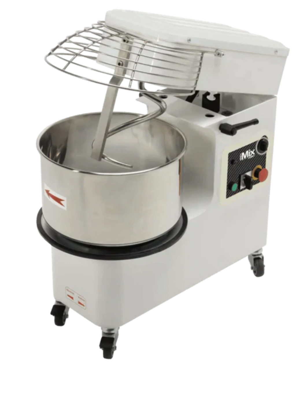 AMPTO Spiral Mixer 83 lbs dough. 55 lbs of flour. 42qts bowl. raising head and removed bowl. 220/60/3 - 2 Speeds. ETL. NSF - IM R38/2