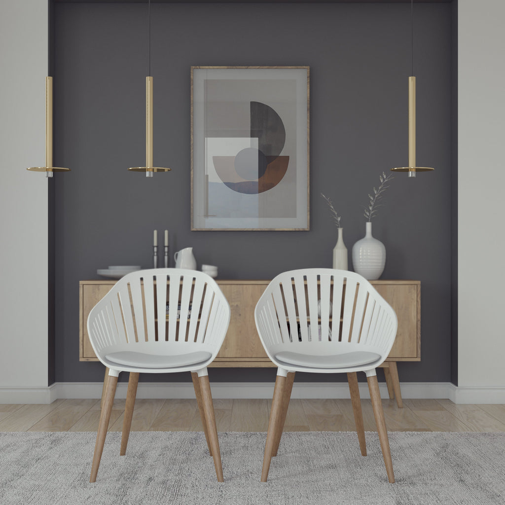 Midtown Concept Cannes White Eucalyptus Indoor Dining Chair - 4PC - SC CANNES GR_WH PAR Price