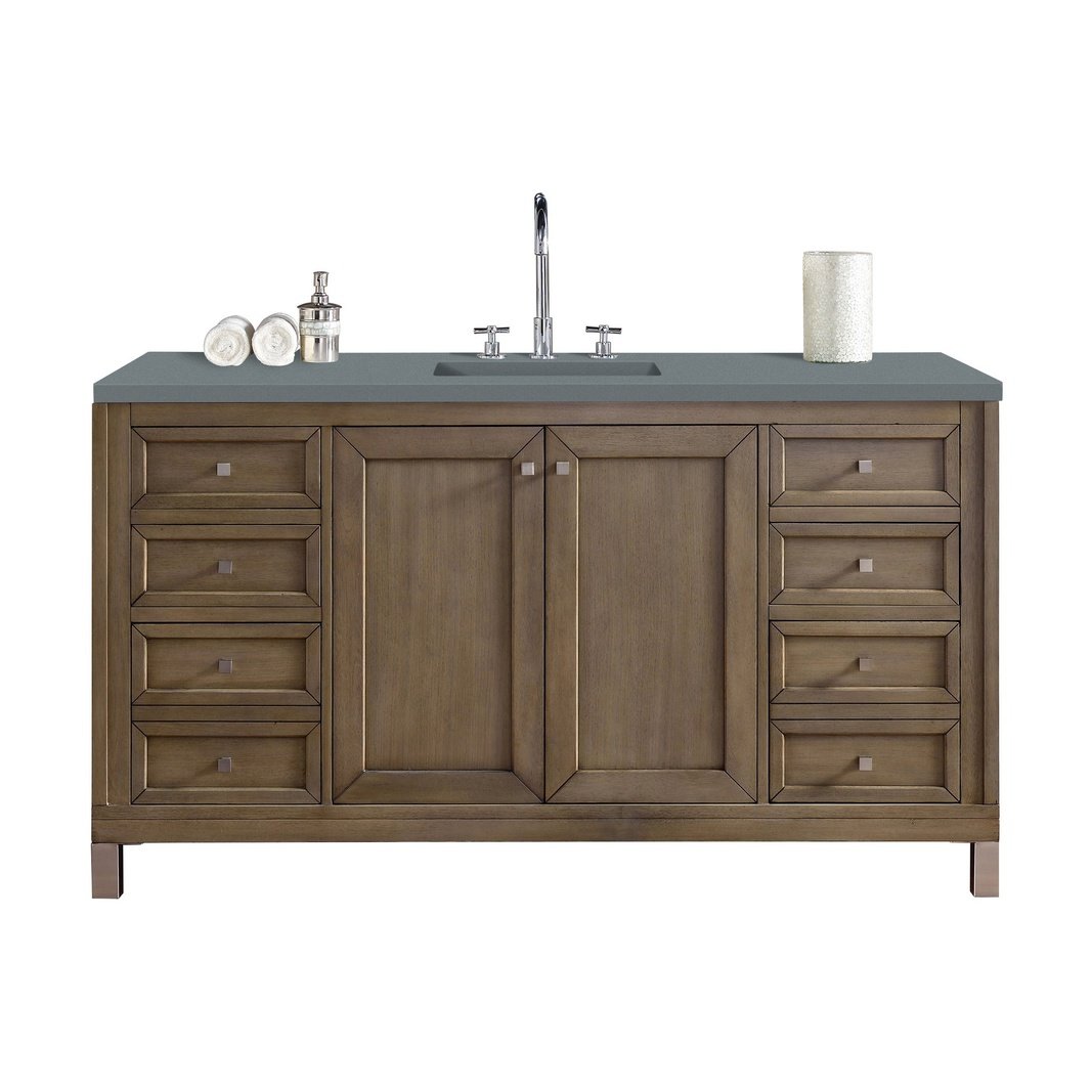 James Martin Vanities Chicago 60" Single Vanity - 305-V60S-WWW-3AF