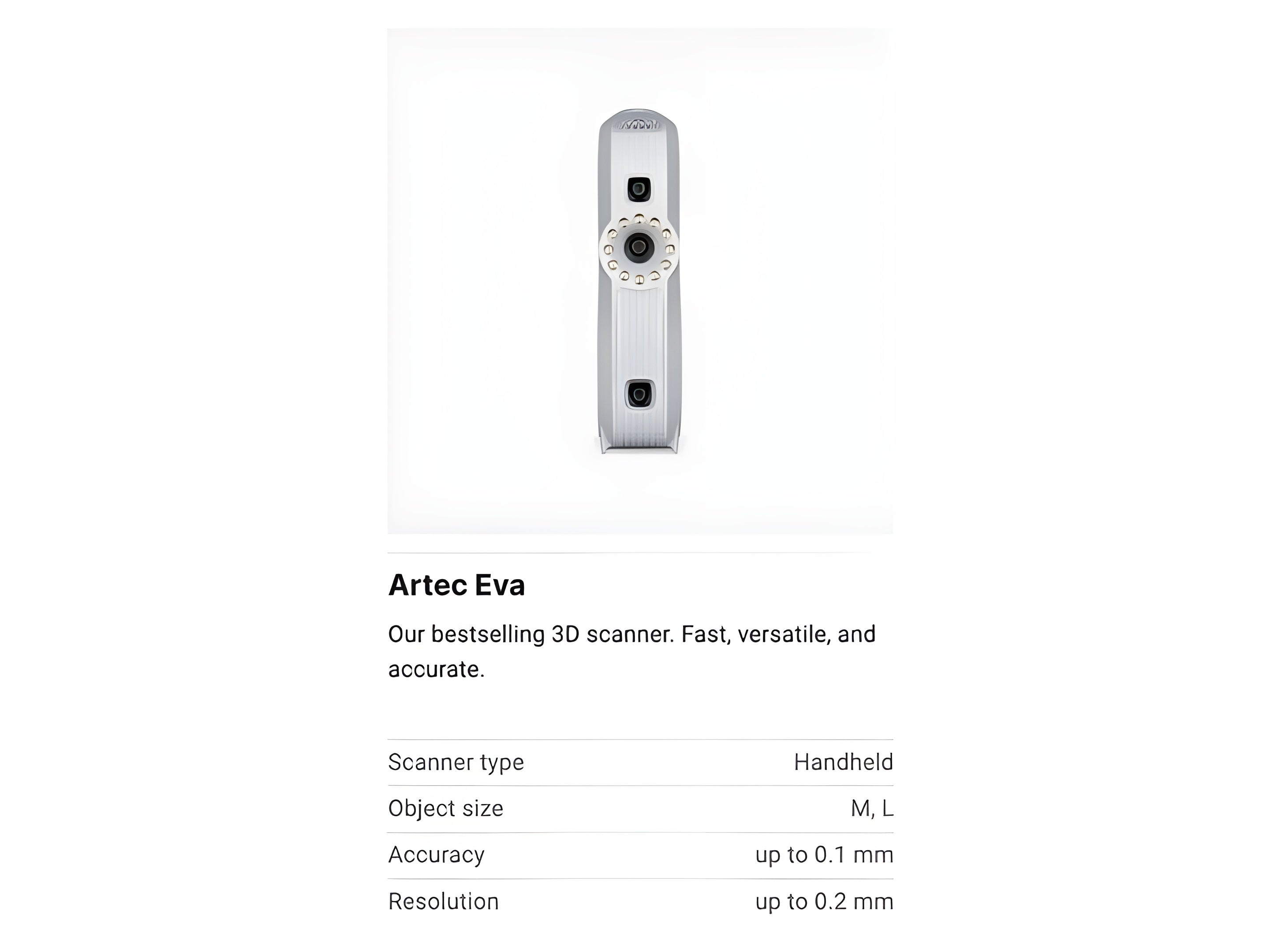 Artec Eva Upgrade from Eva Lite