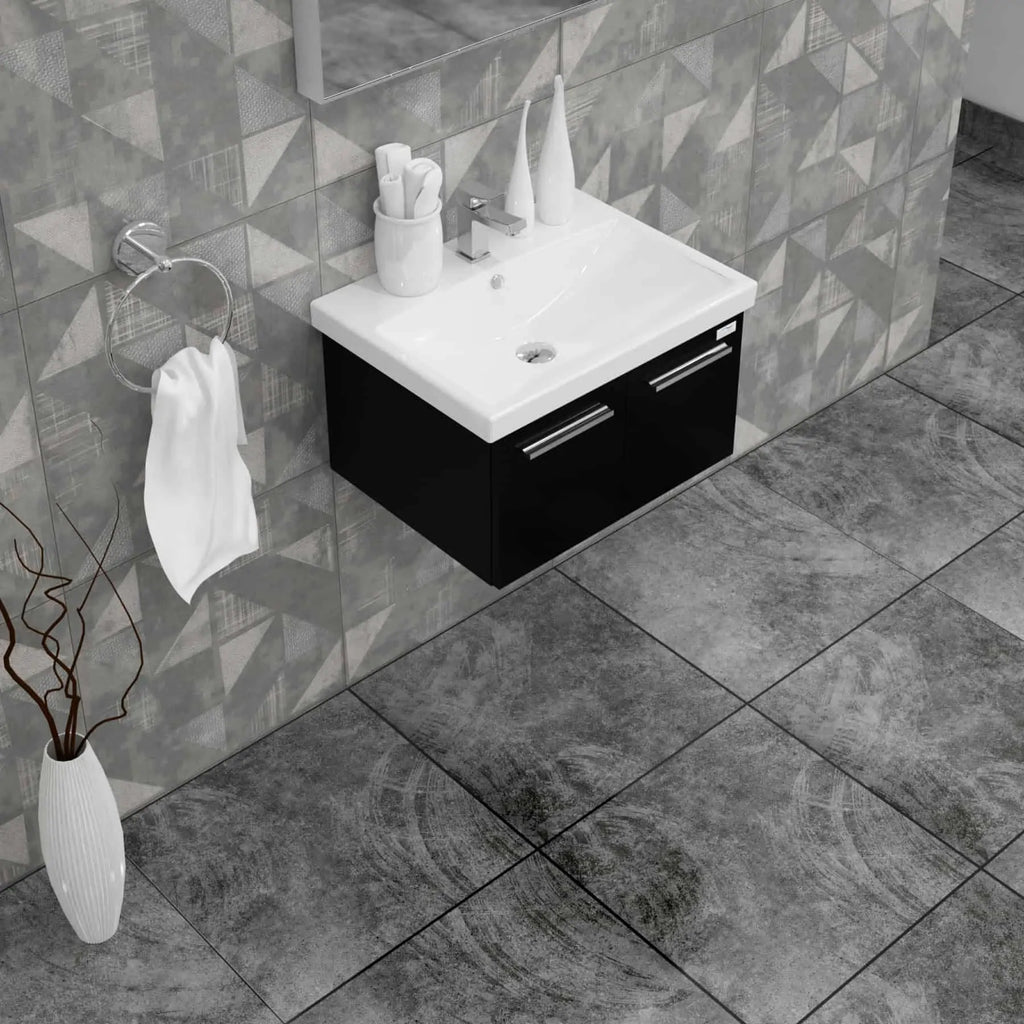 Casa Mare Aspe 32" Bathroom Vanity and Ceramic Sink Combo with LED Mirror - Aspe80GB-32