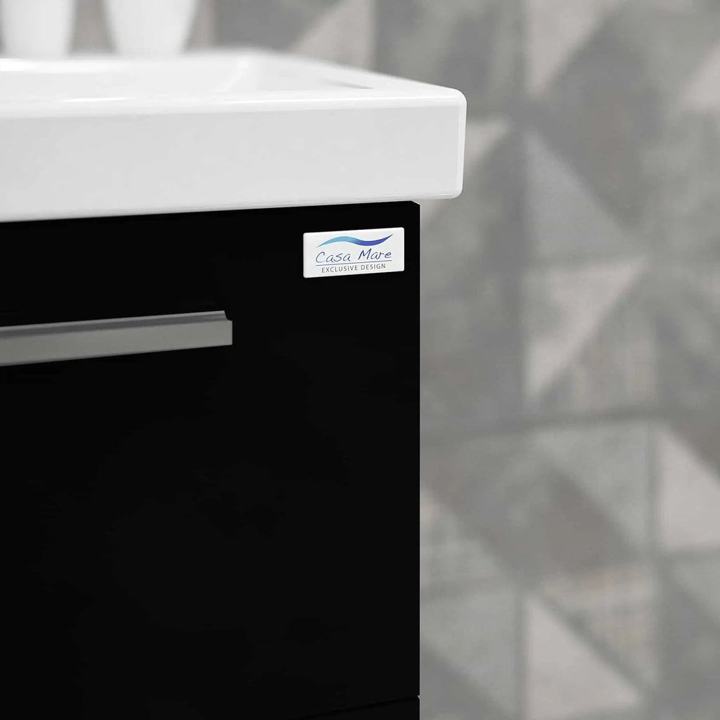 Casa Mare Aspe 32" Bathroom Vanity and Ceramic Sink Combo with LED Mirror - Aspe80GB-32