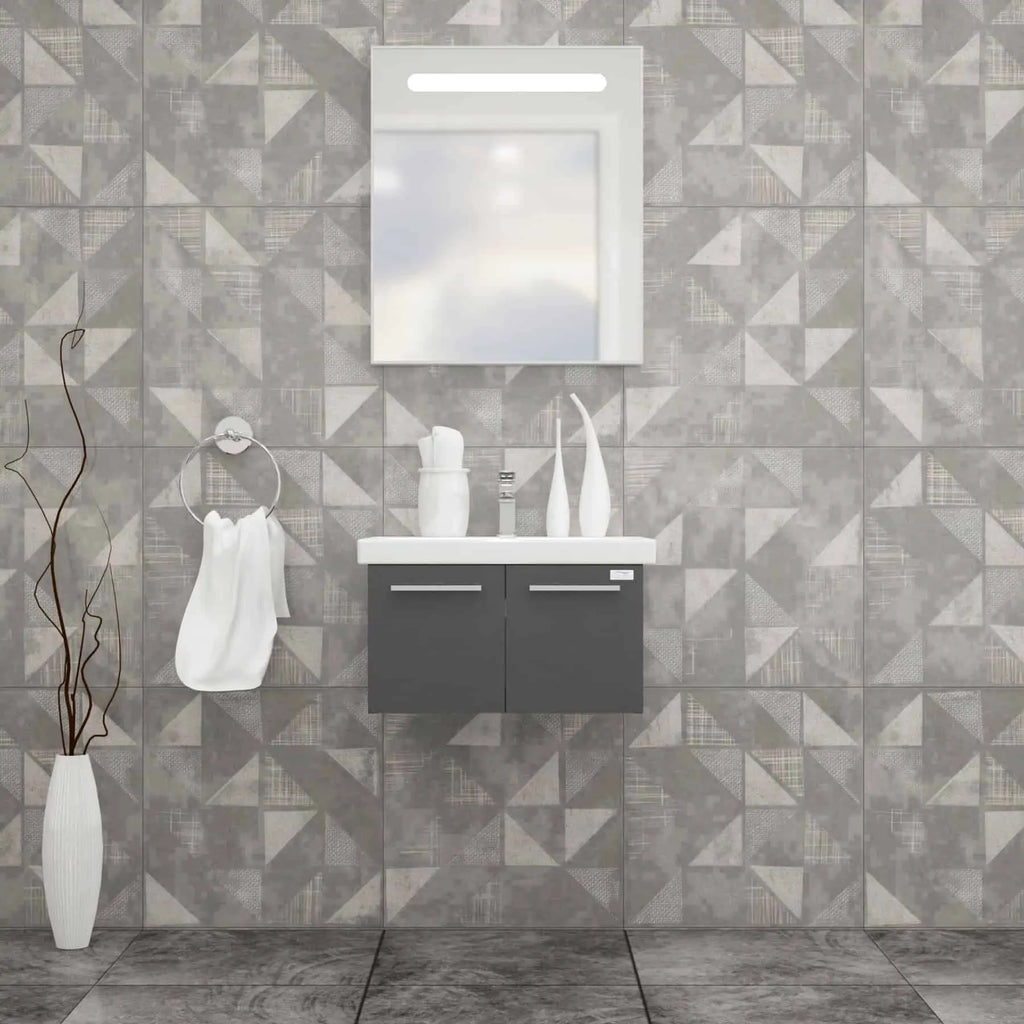 Casa Mare Aspe 24" Bathroom Vanity and Ceramic Sink Combo with LED Mirror - Aspe60GB-24