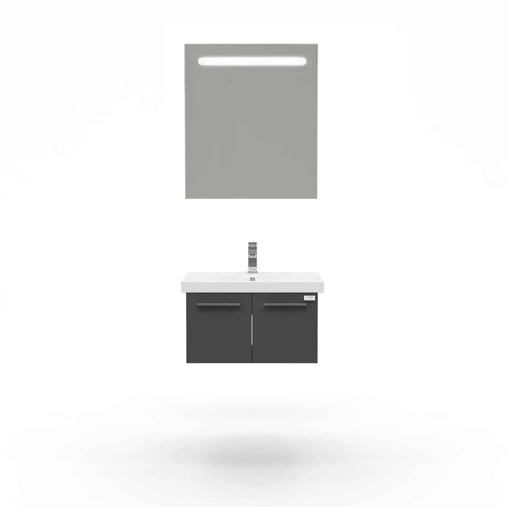 Casa Mare Aspe 24" Bathroom Vanity and Ceramic Sink Combo with LED Mirror - Aspe60GB-24