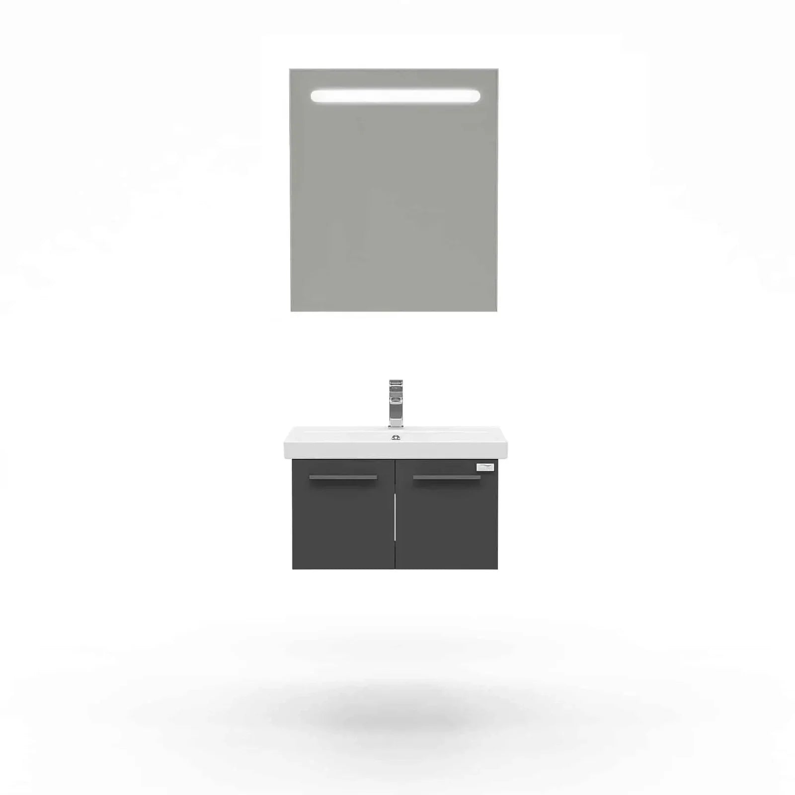 Casa Mare Aspe 24" Bathroom Vanity and Ceramic Sink Combo with LED Mirror - Aspe60GB-24