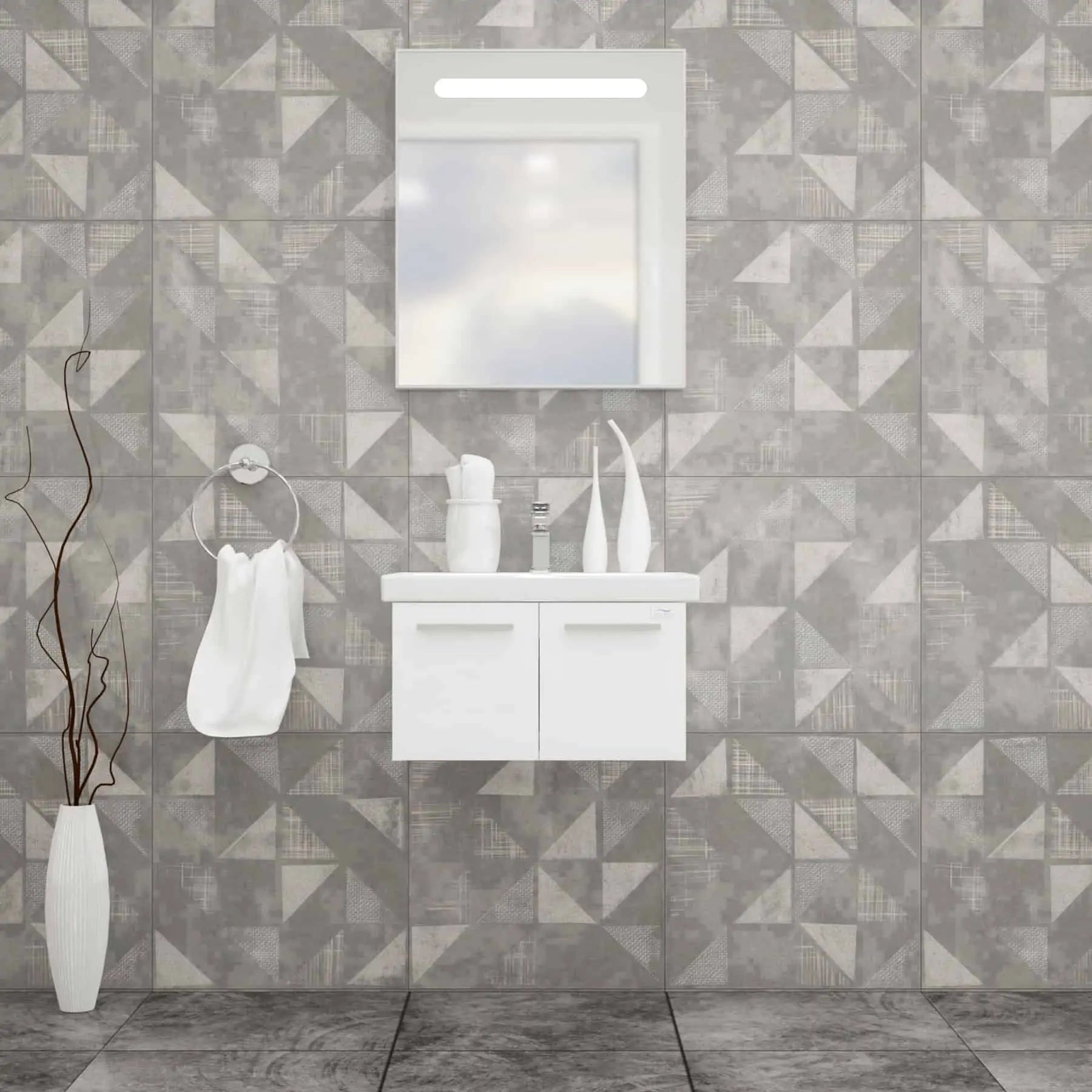 Casa Mare Aspe 32" Bathroom Vanity and Ceramic Sink Combo with LED Mirror - Aspe80GB-32