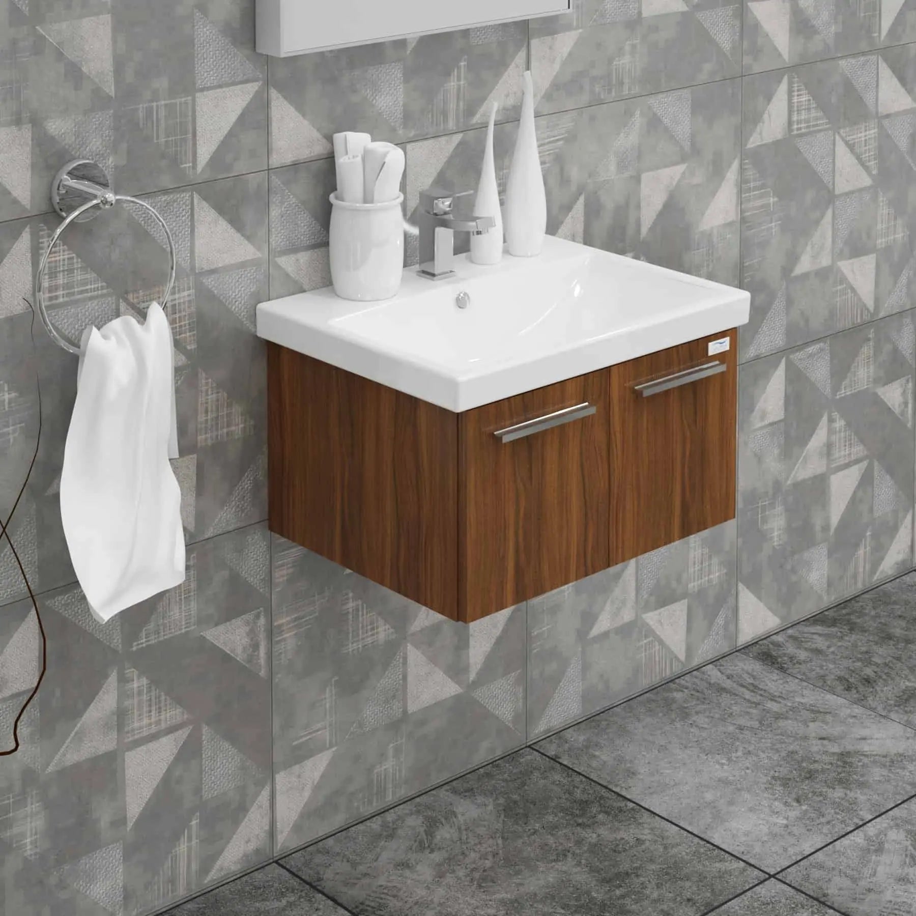 Casa Mare Aspe 32" Bathroom Vanity and Ceramic Sink Combo with LED Mirror - Aspe80GB-32