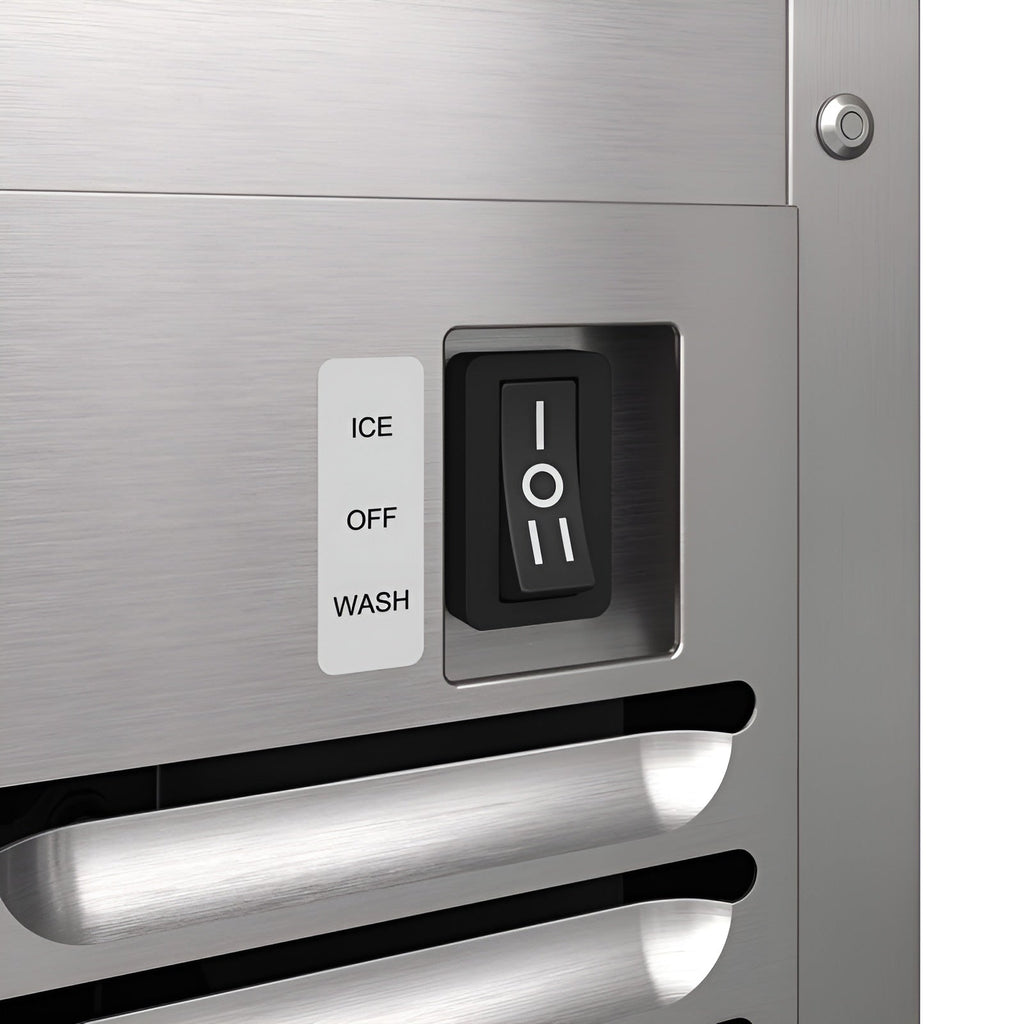 Avallon 15 Inch Wide 26 Lbs. Built-In / Free Standing Outdoor Ice Maker with 56 Lbs. Daily Ice Production and Factory Installed Pump - AIMG151PSSOLH