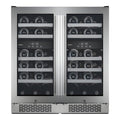 Avallon Built-In 30 Inch Wide 46 Bottle Capacity Wine Cooler with Door Locks and 4 Cooling Zones - AWC151DZDUAL