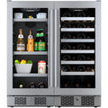 Avallon 30 Inch Wide 86 Can Capacity Beverage Cooler and 27 Bottle Capacity Single Zone Wine Cooler with Double Pane Glass, Touch Control Panel, and Lockable Doors - AWCBV8627