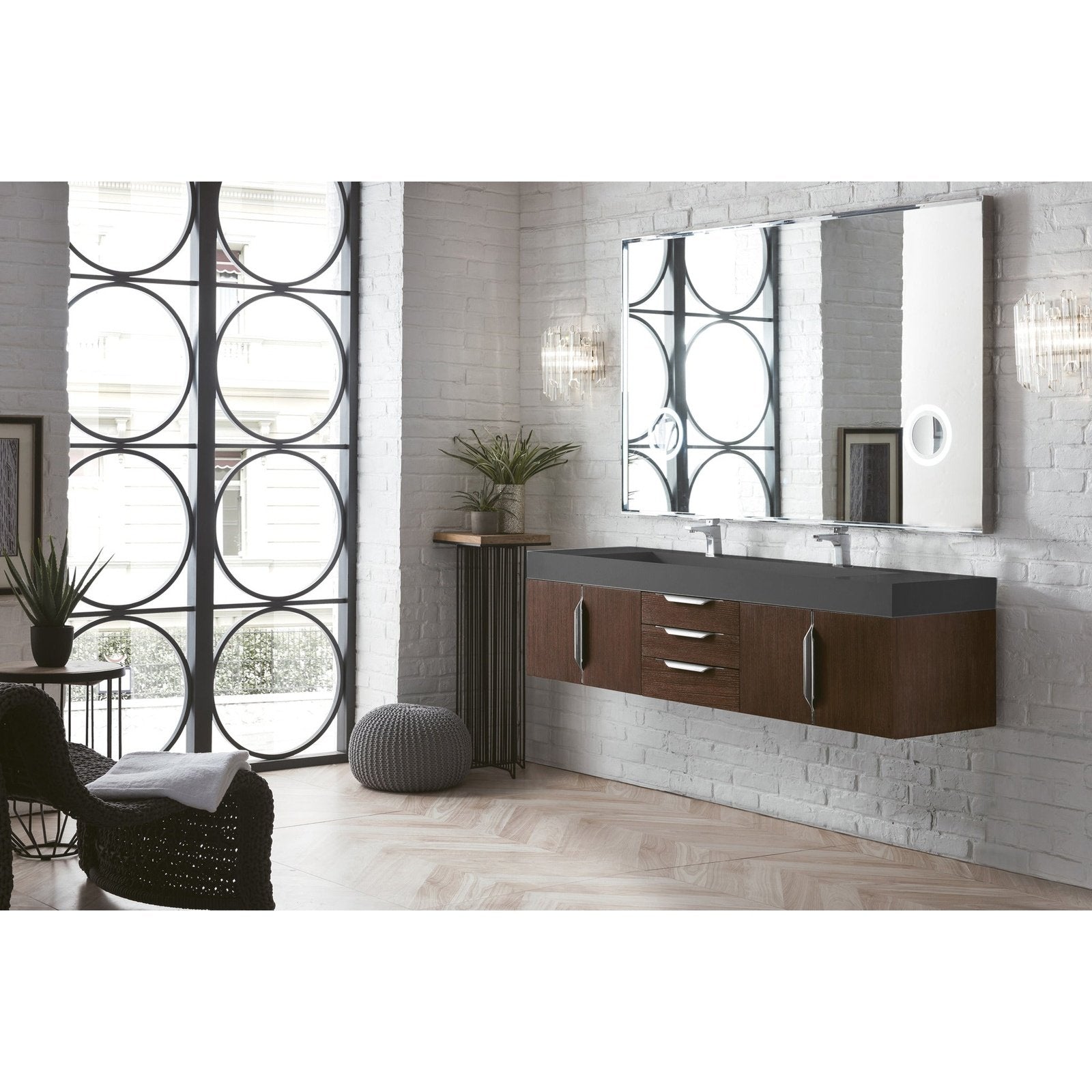 James Martin Vanities Mercer Island 72" Double Vanity - 389-V72D-AGR-G-DGG