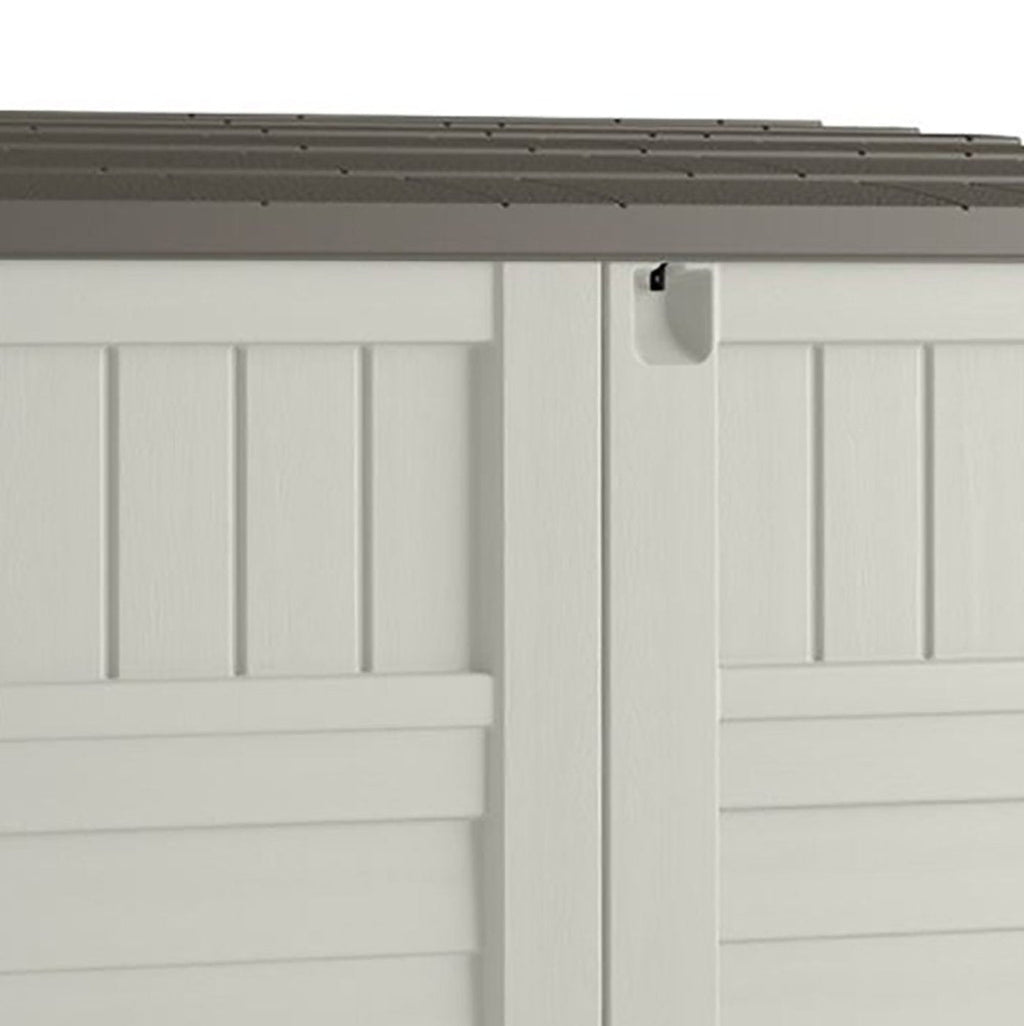 Suncast 34 Cubic Feet Horizontal Backyard Storage Stow Away Shed, Ivory (4 Pack) - 172828