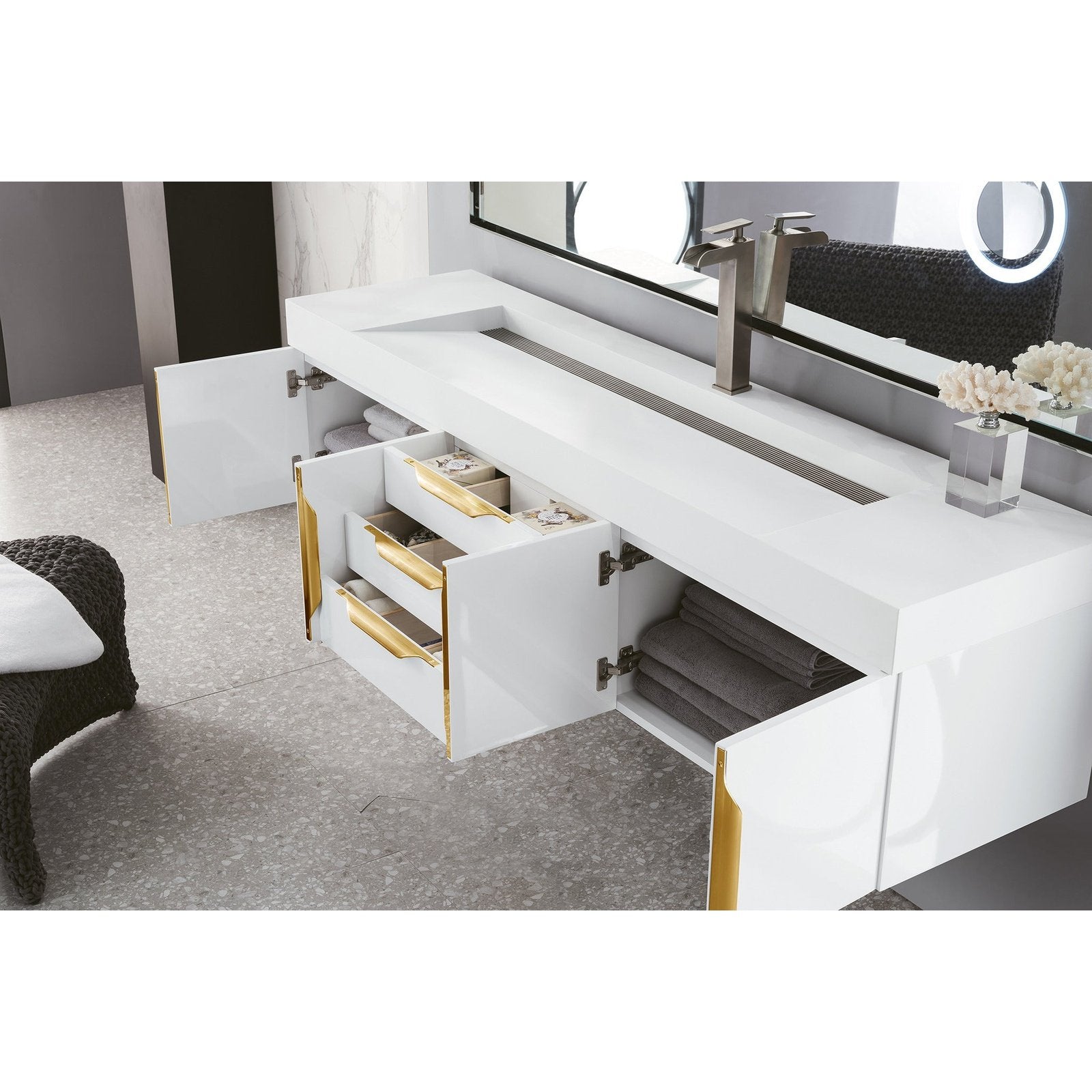 James Martin Vanities Mercer Island 72" Single Vanity - 389-V72S-AGR-G-DGG