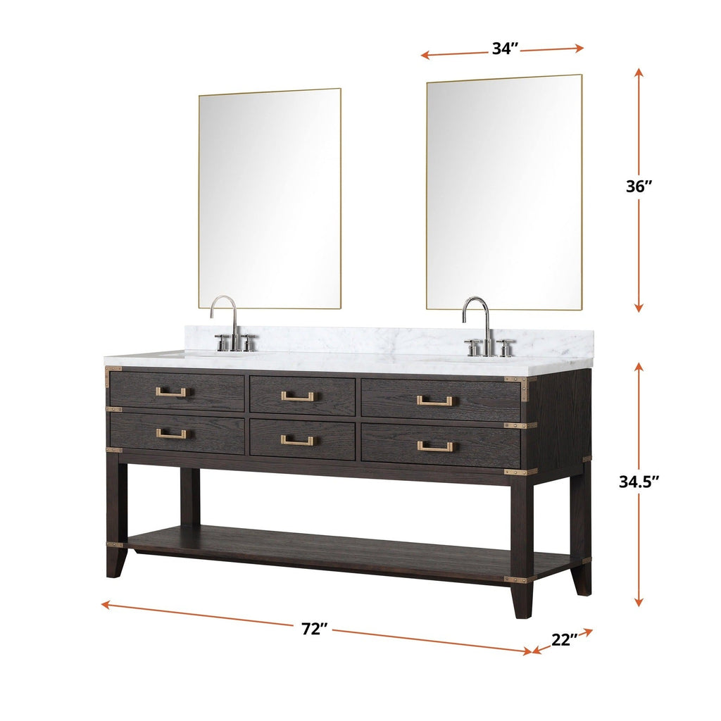 Norwalk 72" x 22" Double Bath Vanity - Backyard Provider