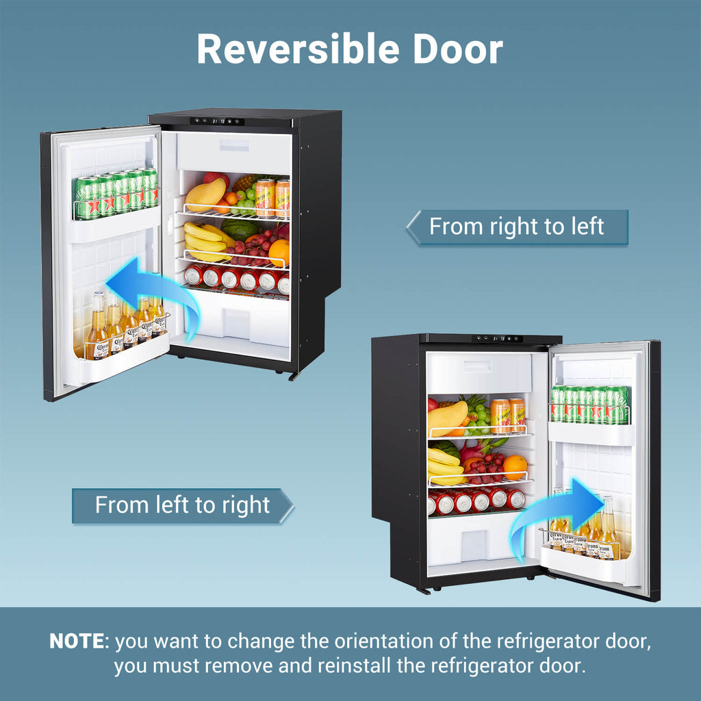 Bodegacooler RV Refrigerater Upright Freezer Semi Truck Refrigerator 83L/2.94 Cu.ft