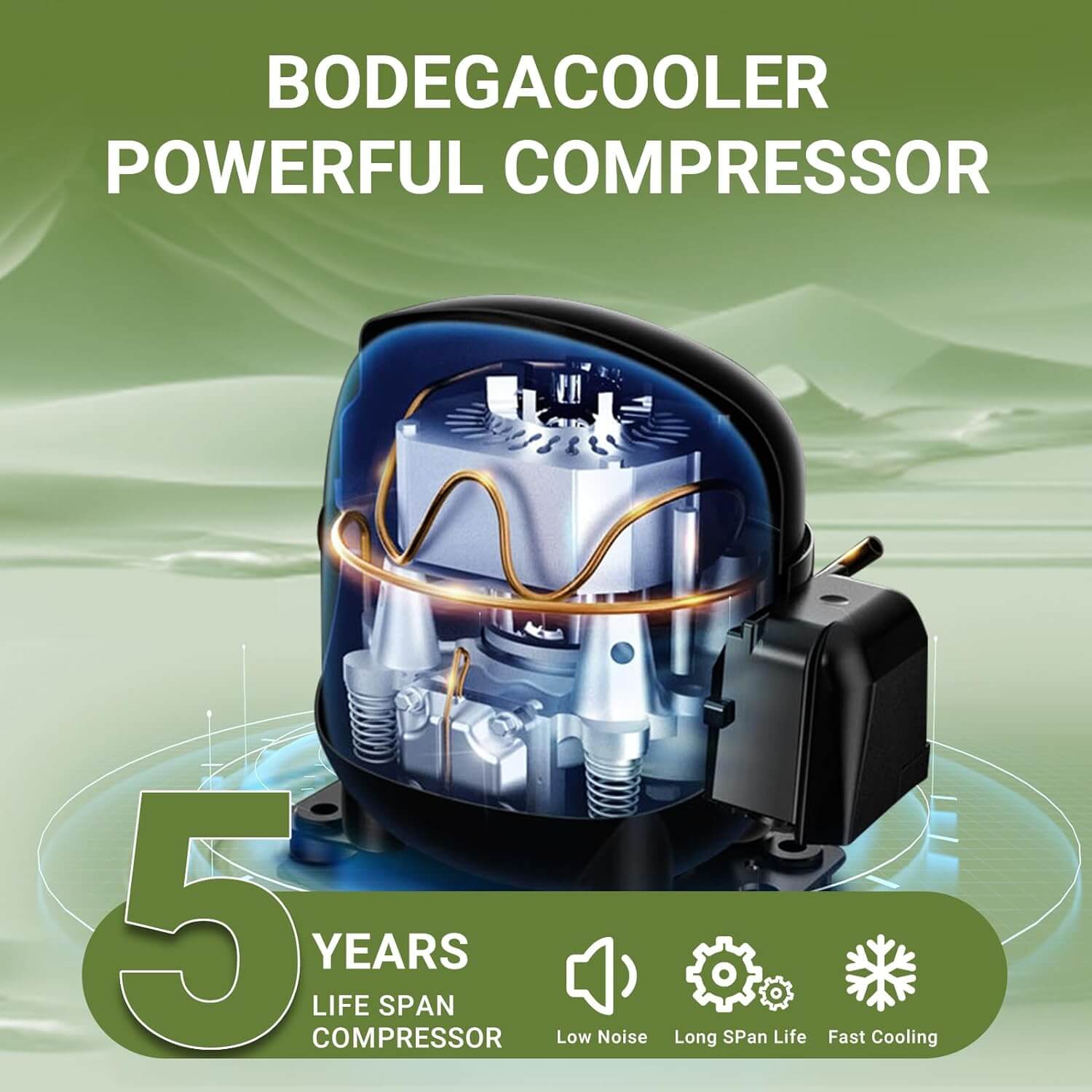 BODEGACOOLER 12 Volt Car Refrigerator 18qt Electric Cooler - X18-BK