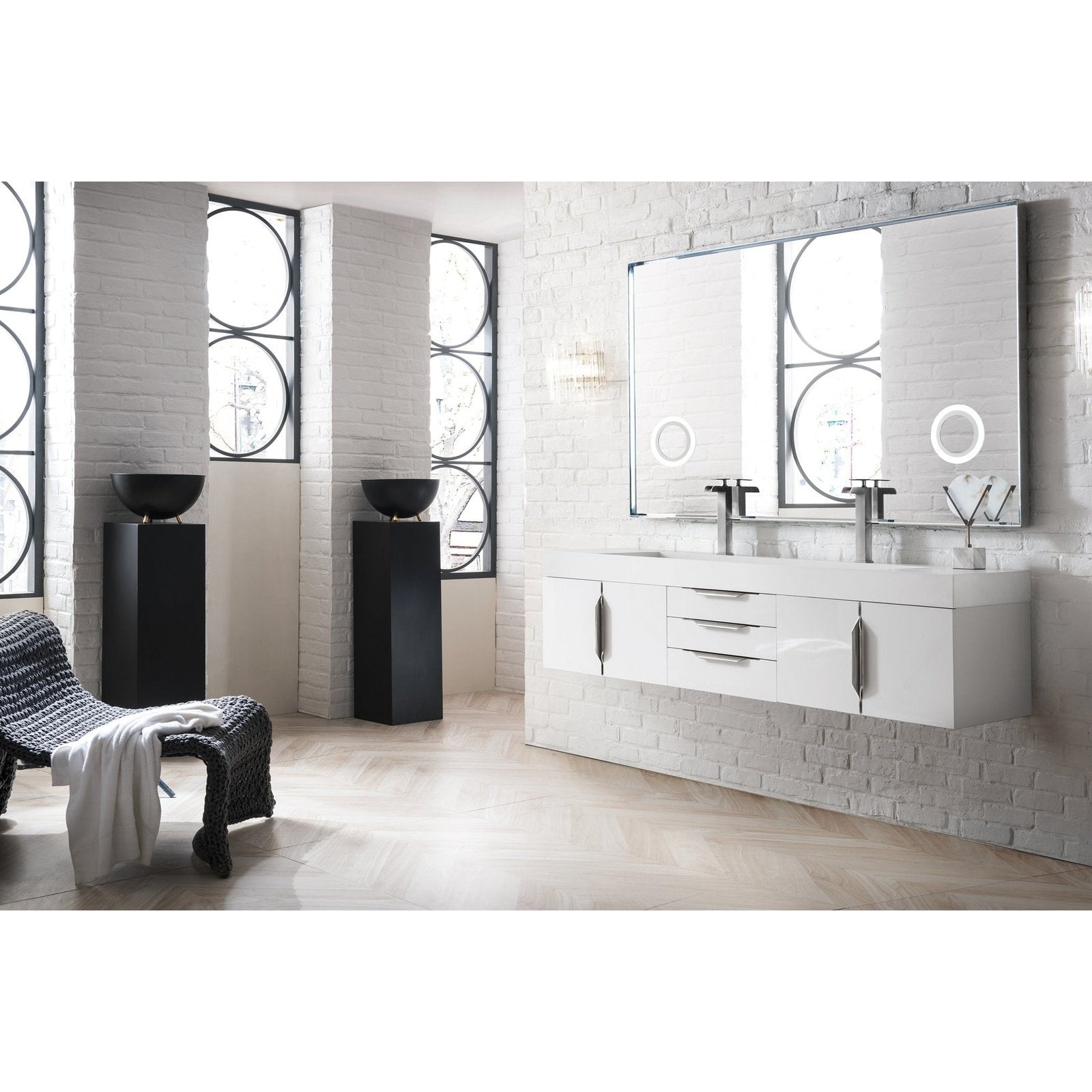 James Martin Vanities Mercer Island 72" Double Vanity - 389-V72D-AGR-G-DGG