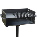 Pilot Rock Jumbo Park Style Steel Outdoor BBQ Charcoal Grill and Post, 6 Pack - 415883