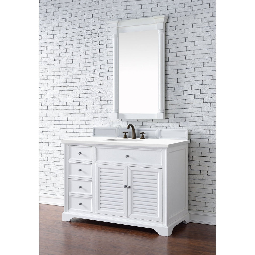 James Martin Vanities Savannah 48" Bright White Single Vanity - 238-104-V48-BW-3AF