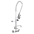 SABA Commercial Pull Down 2-Handle Wall Mount Pre-Rinse Spray Utility Kitchen Faucet - SF1001