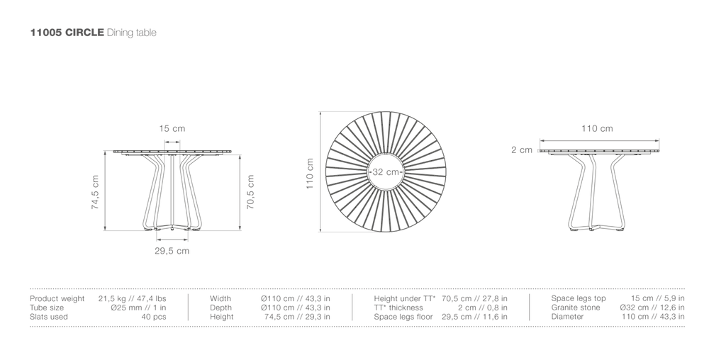 HOUE CIRCLE Outdoor Dining Table - Procure Décor