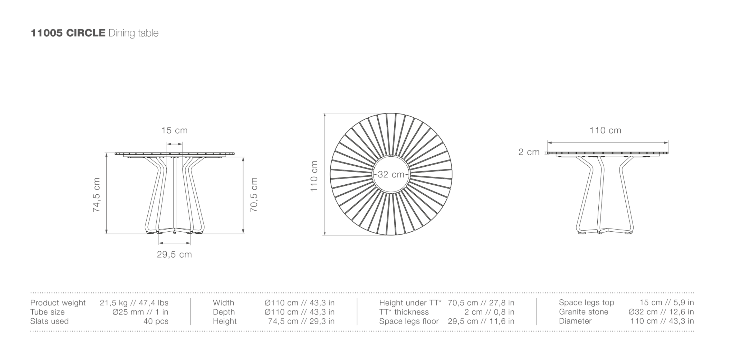 HOUE CIRCLE Outdoor Dining Table - Procure Décor
