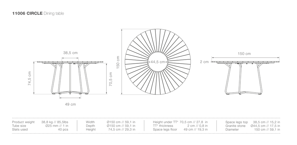 HOUE CIRCLE Outdoor Dining Table - Procure Décor