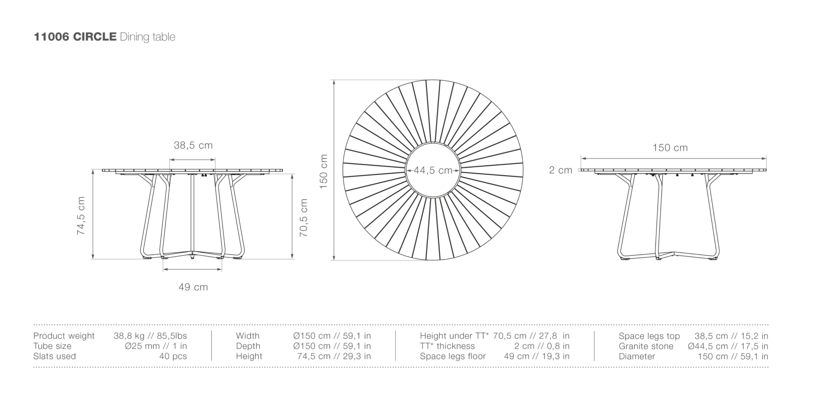 HOUE CIRCLE Outdoor Dining Table - Procure Décor