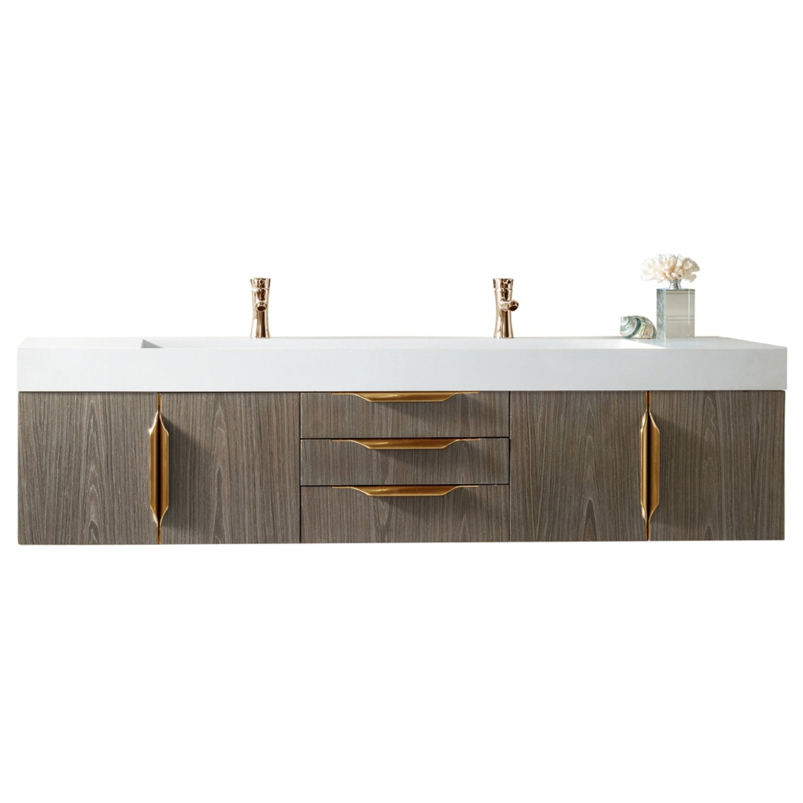 James Martin Vanities Mercer Island 72" Double Vanity - 389-V72D-AGR-G-DGG