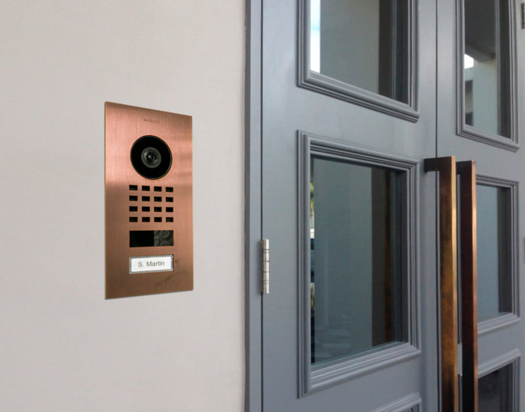 DoorBird D1101V Flush-Mount IP Video Intercom, 1 Call Button in Bronze - 423867444