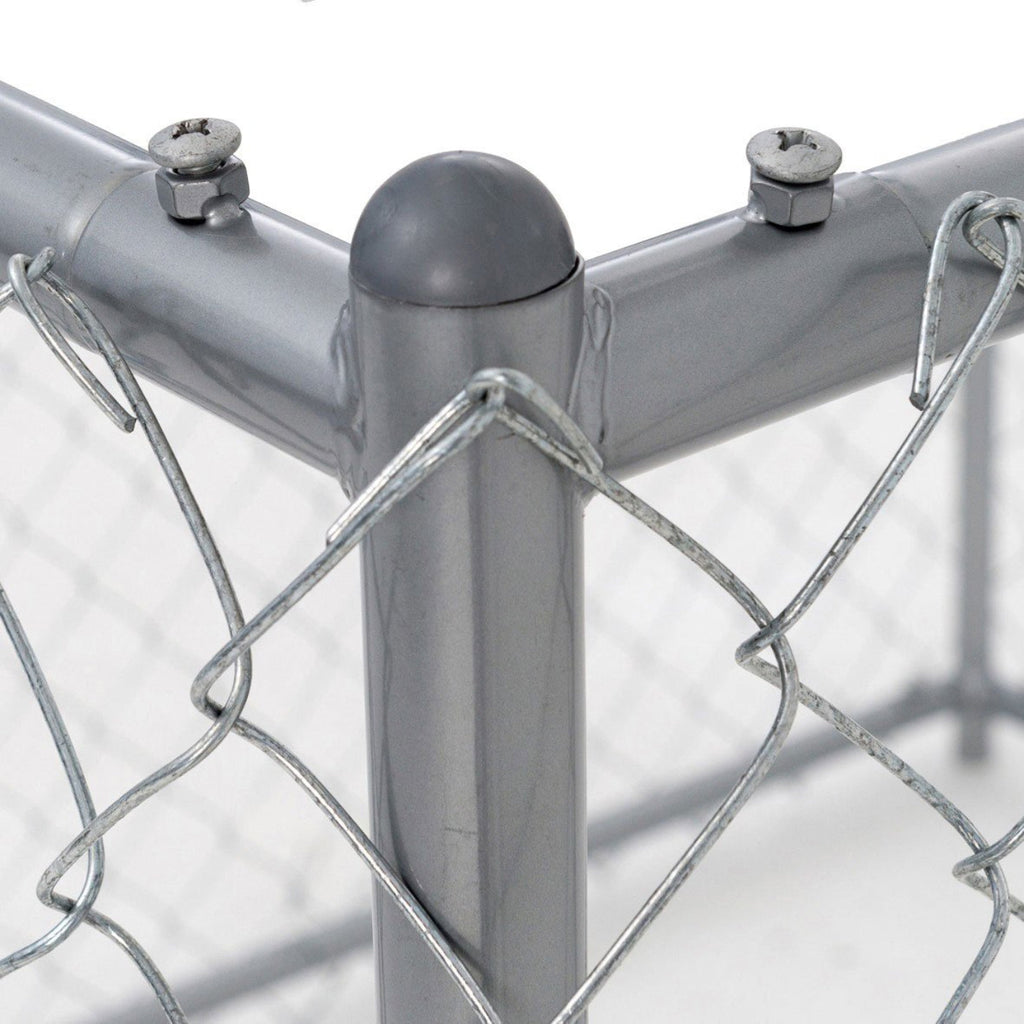 Lucky Dog 10' x 10' Chain Link Dog Kennel (2 Pack) & Waterproof Roof (2 Pack) - 174385