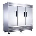 Chef AAA - T83F Commercial 83" Reach-In Freezer 3 Solid Door Stainless Steel 64 cu.ft. - T83F