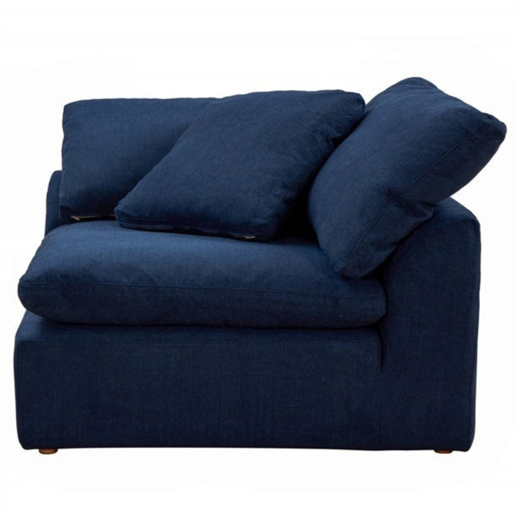 Sunset Trading Cloud Puff 4 Piece 132" Wide Slipcovered Modular Sectional Sofa with Ottoman - SU-1458-49-1C-2A-1O