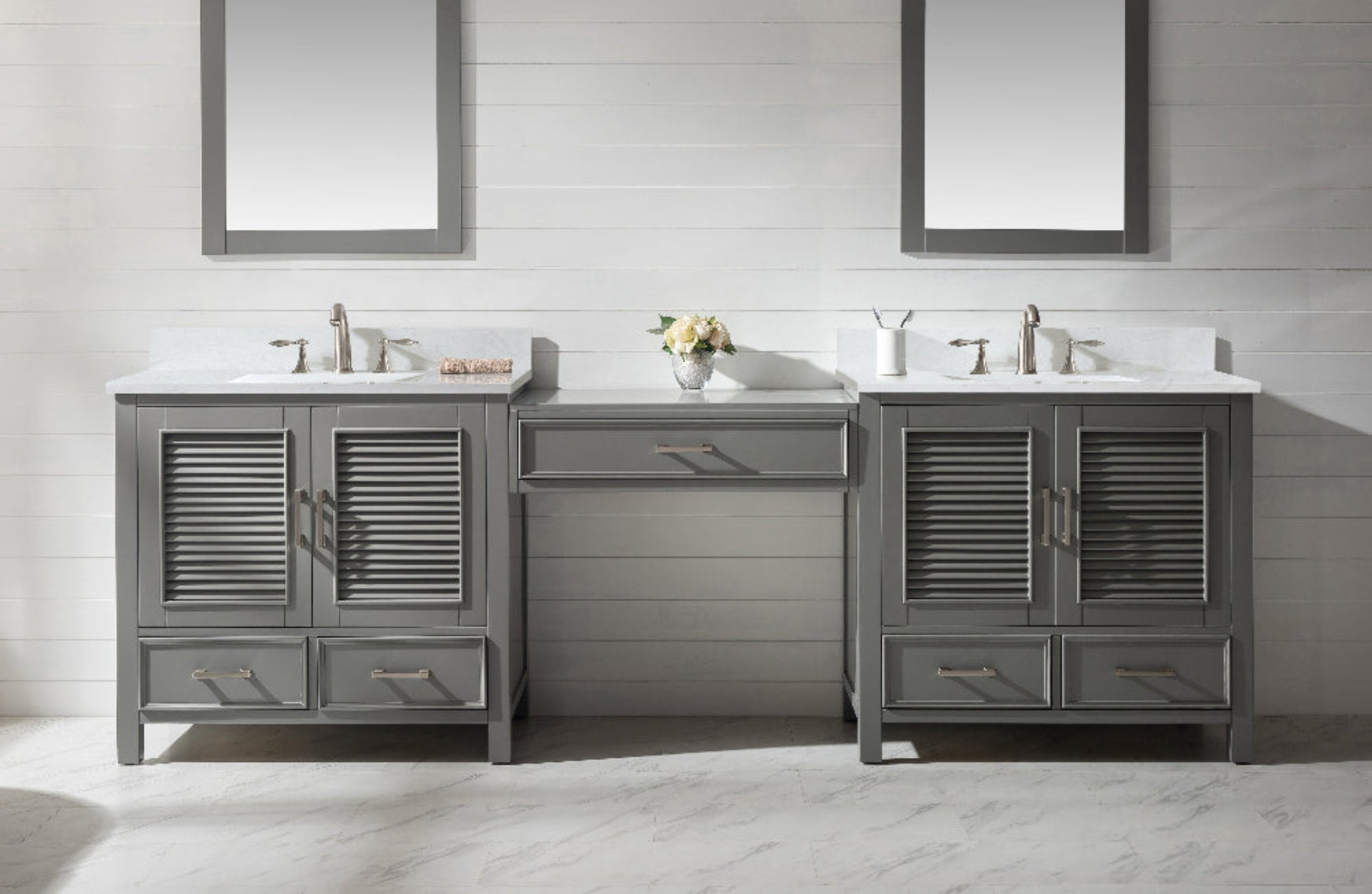 Char-Griller Estate 102" Double Sink Bathroom Vanity Modular Set with White Quartz Top - SKU_1769842816258_439