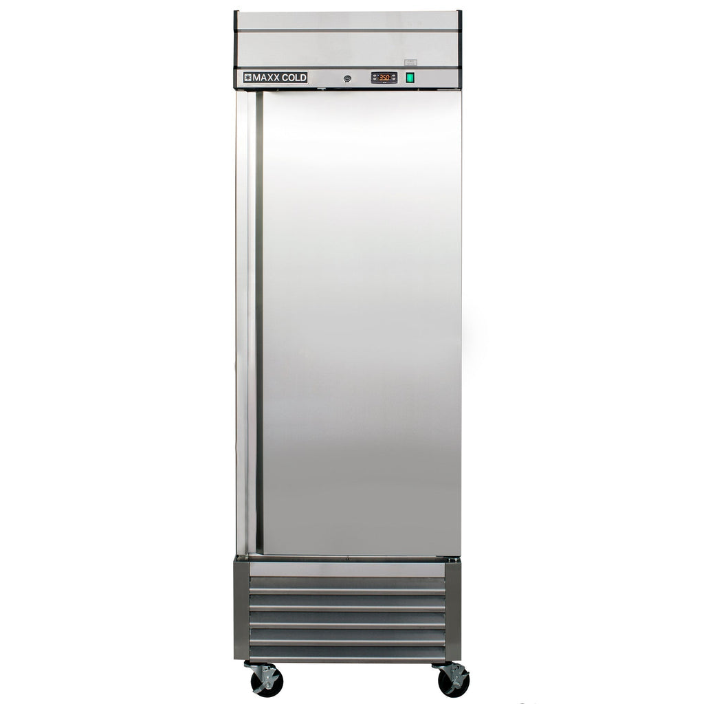 Maxx Cold Single Door Reach-In Refrigerator, Bottom Mount, 27"W, 23 cu. ft. Storage Capacity, in Stainless Steel - MXSR-23FDHC