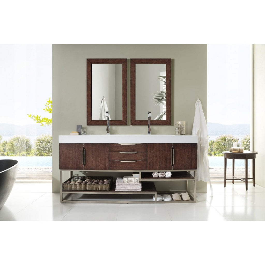 James Martin Vanities Columbia 72" Double Vanity - 388-V72D-AGR-MB-DGG