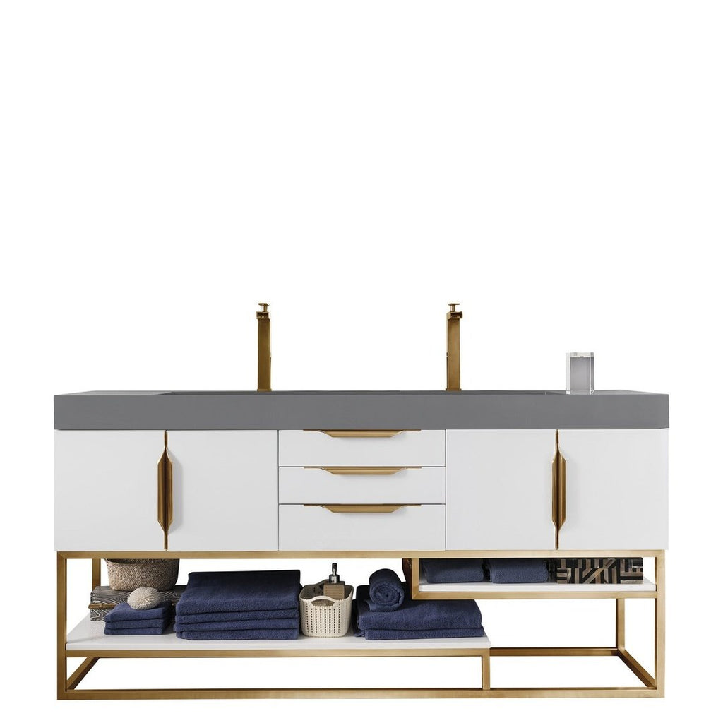 James Martin Vanities Columbia 72" Double Vanity - 388-V72D-AGR-MB-DGG