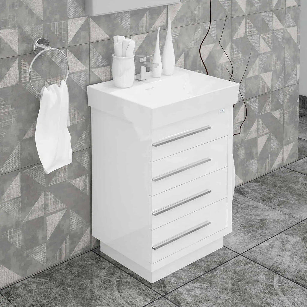 Casa Mare Domenico 32" Bathroom Vanity and Ceramic Sink Combo with LED Mirror - Domenico80GG-32