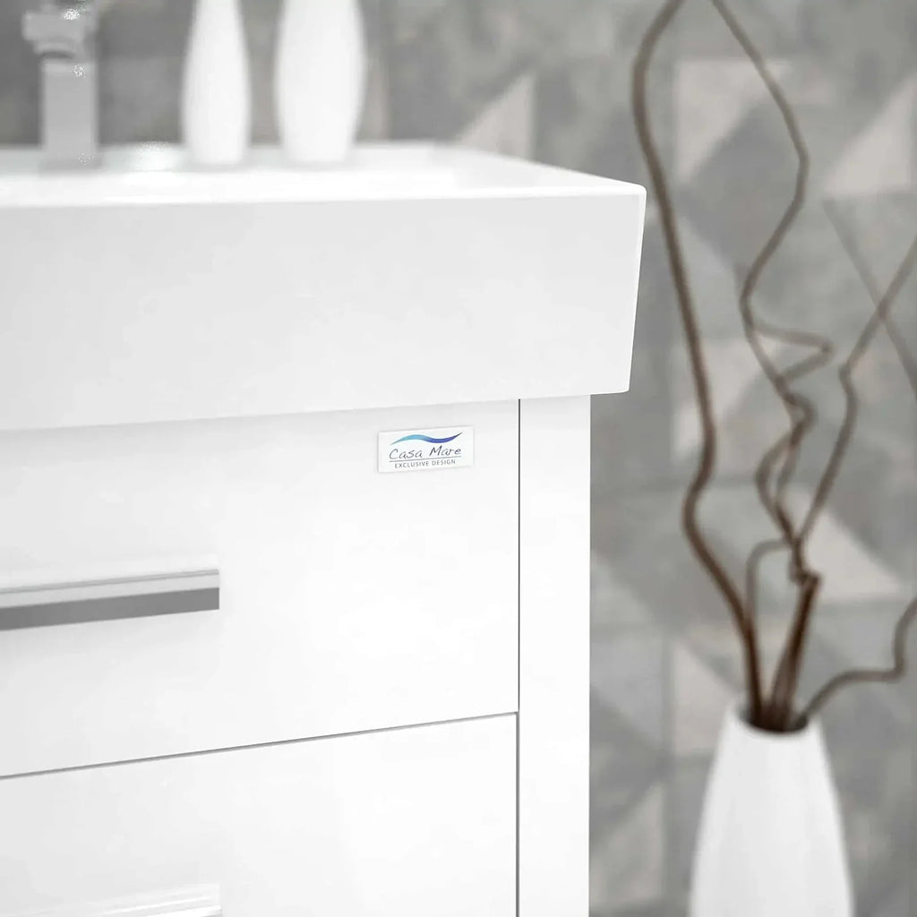 Casa Mare Domenico 24" Bathroom Vanity and Ceramic Sink Combo with LED Mirror - Domenico60GG-24