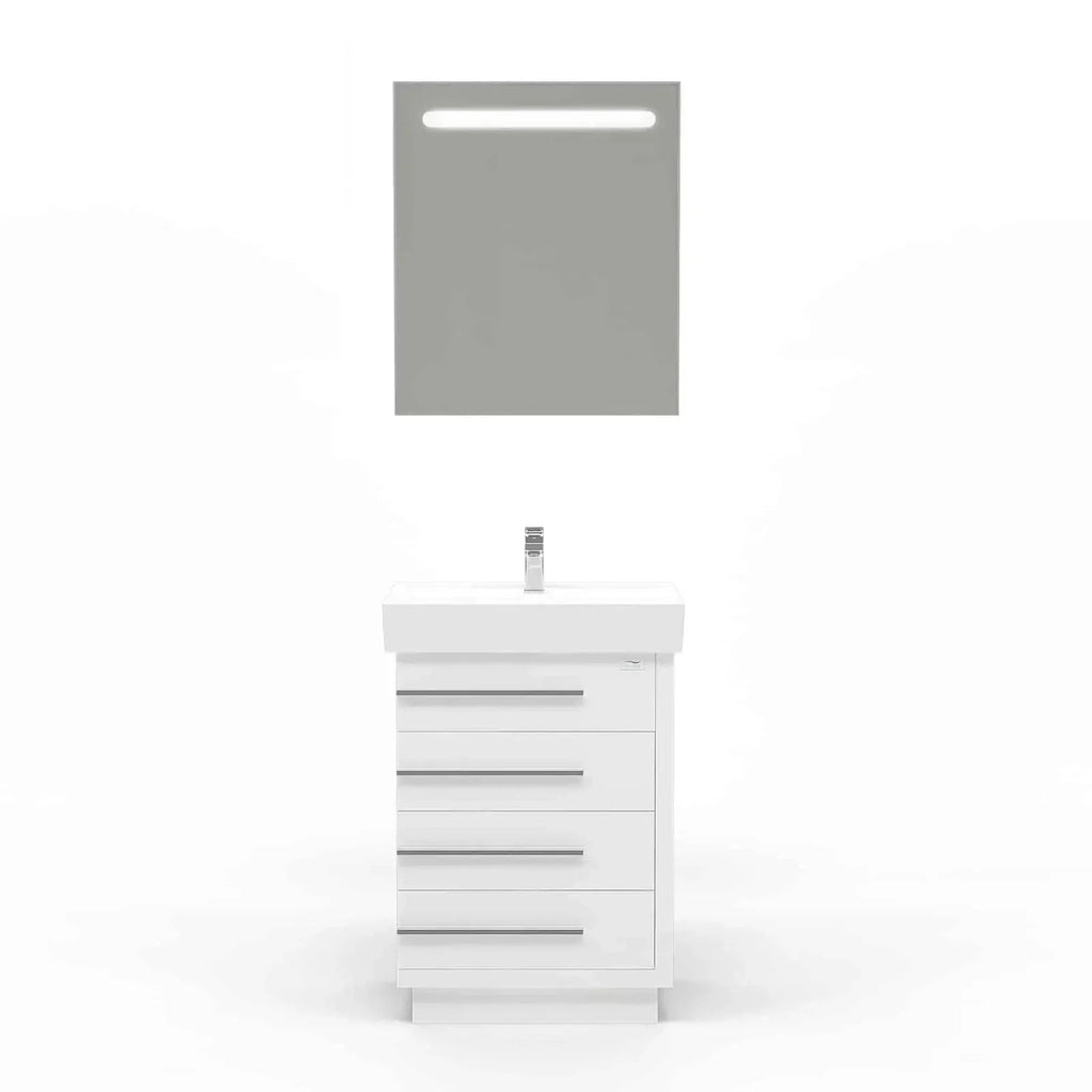 Casa Mare Domenico 24" Bathroom Vanity and Ceramic Sink Combo with LED Mirror - Domenico60GG-24