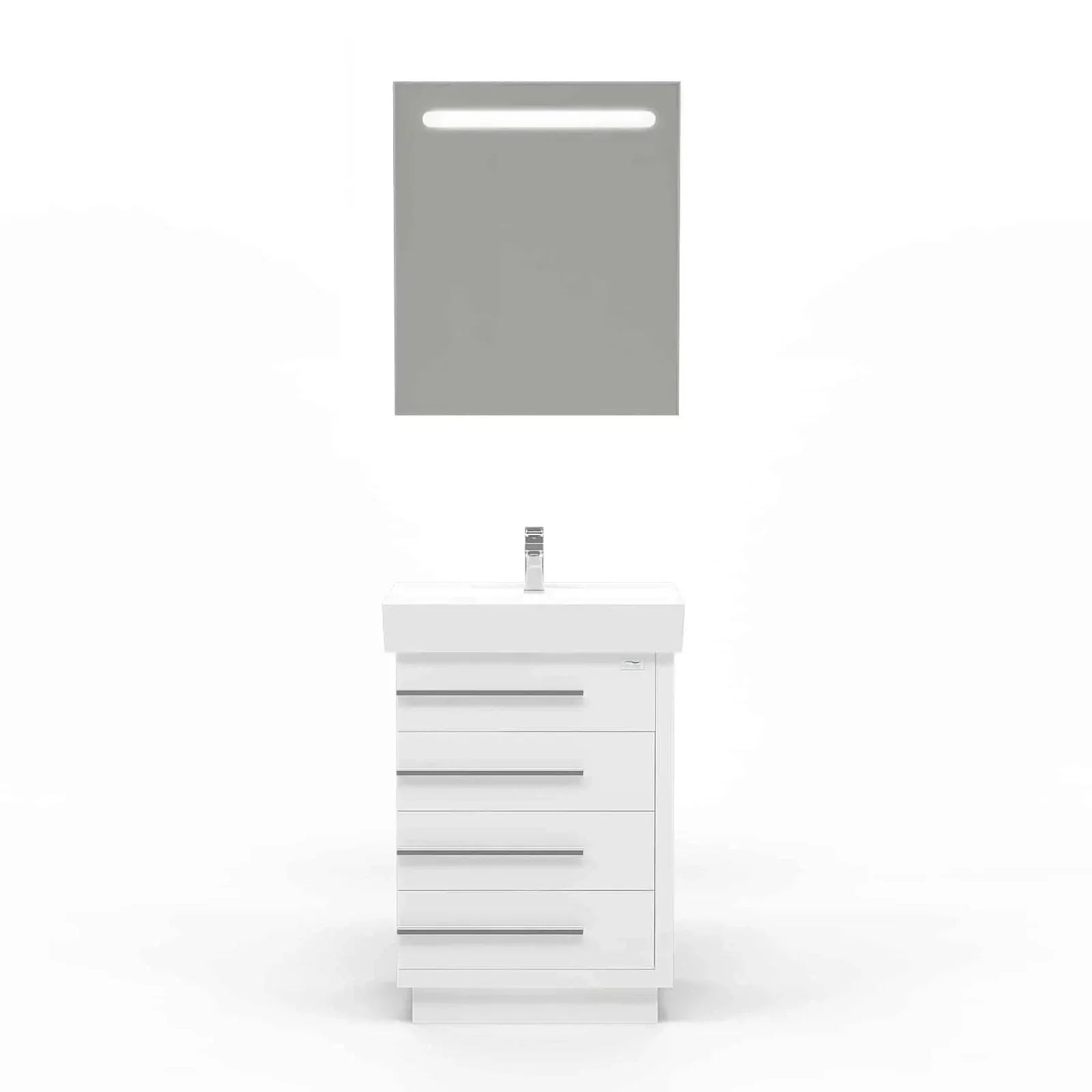 Casa Mare Domenico 24" Bathroom Vanity and Ceramic Sink Combo with LED Mirror - Domenico60GG-24